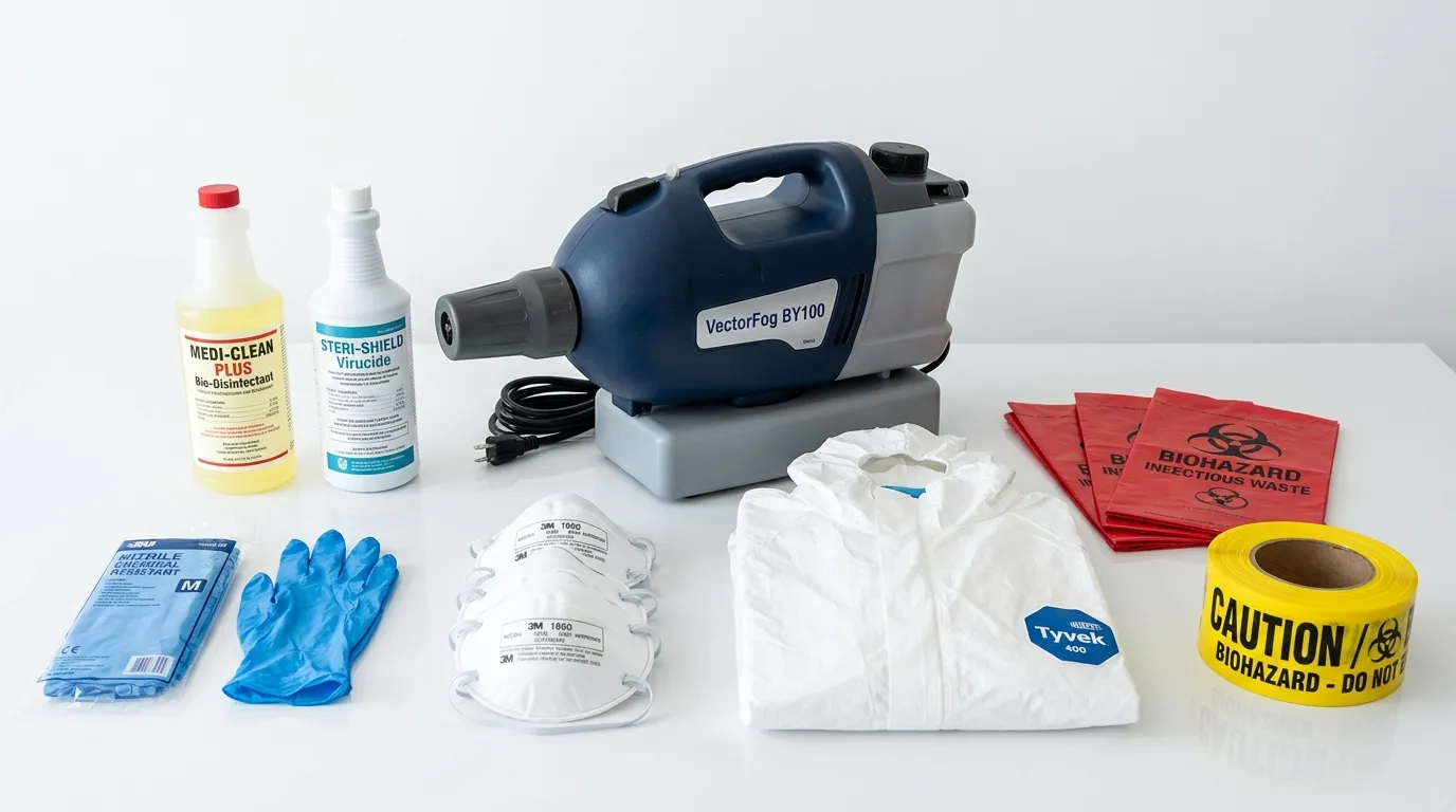 Professional biohazard remediation crew working in Wilmette